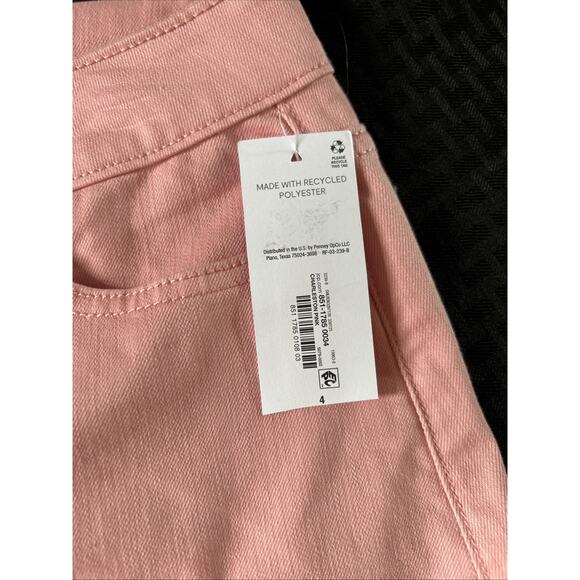 Liz Claiborne Womens Denim Skirt SZ 4 Pink Comfort Stretch Knee Length - Picture 4 of 8